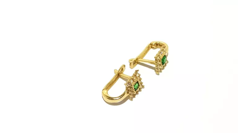 wyrob-jubilerski-uzywany-zlote-kolczyki-kwadratowe-zielone-585-05cm-09g-material-15835-2