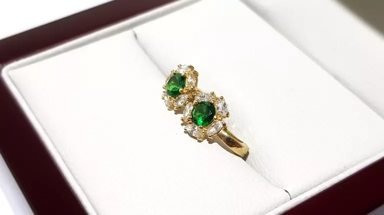 wyrob-jubilerski-uzywany-zote-kolczyki-kwiatki-zielone-p585-sr07cm-118g-stan-11323-2