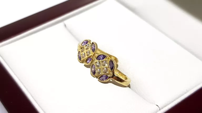 wyrob-jubilerski-uzywany-zlote-kolczyki-kwiatki-fioletowe-585-08cm-117g-stan-11323-2