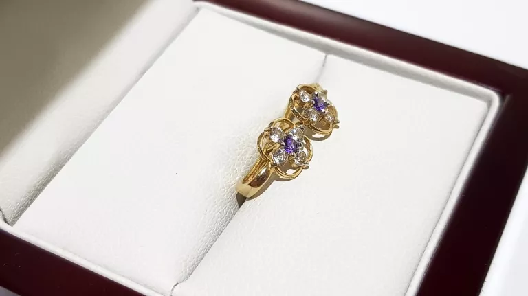 wyrob-jubilerski-uzywany-zlote-kolczyki-kwiatki-fioletowe-585-07mm-113g-ean-gtin-5904237354934