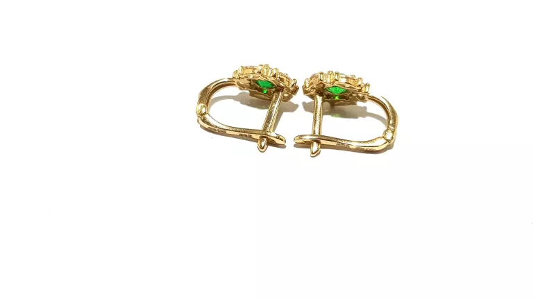 wyrob-jubilerski-uzywany-zote-kolczyki-kwiatki-zielone-p585-sr07cm-118g-motyw-129129-1924399