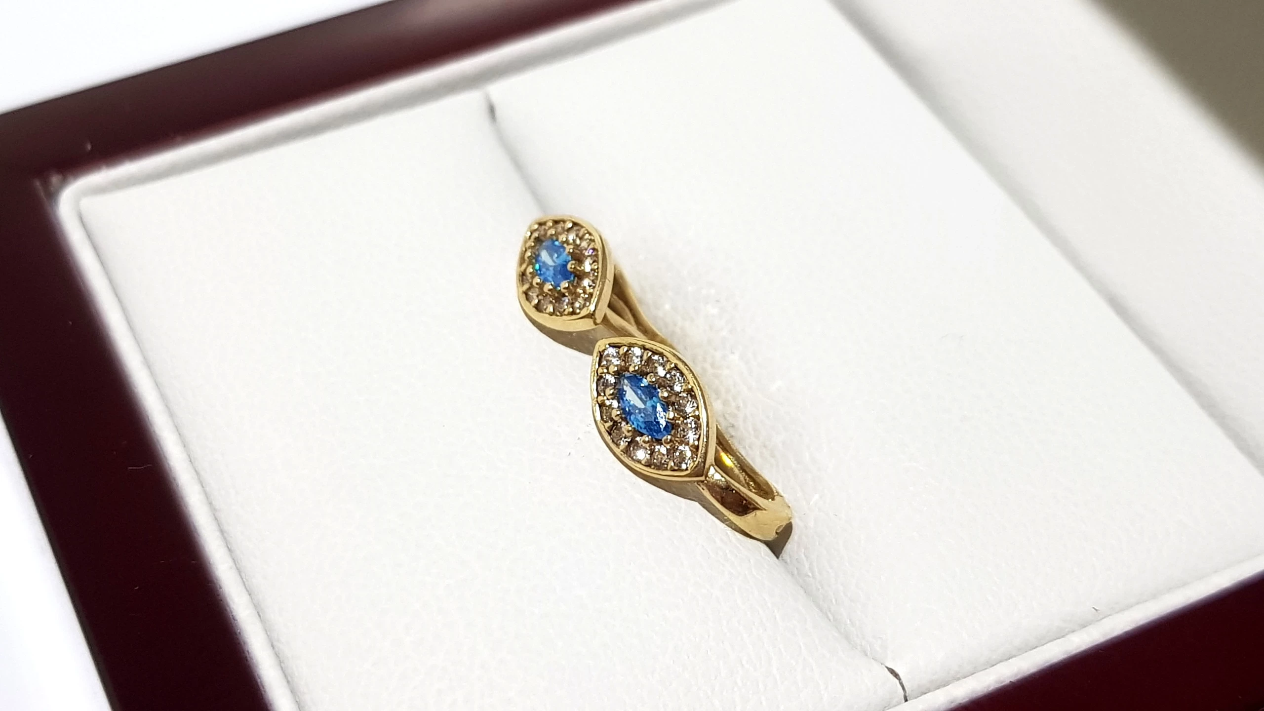 wyrob-jubilerski-uzywany-zlote-kolczyki-niebieskie-oczko-585-1x05cm-114g-stan-11323-2