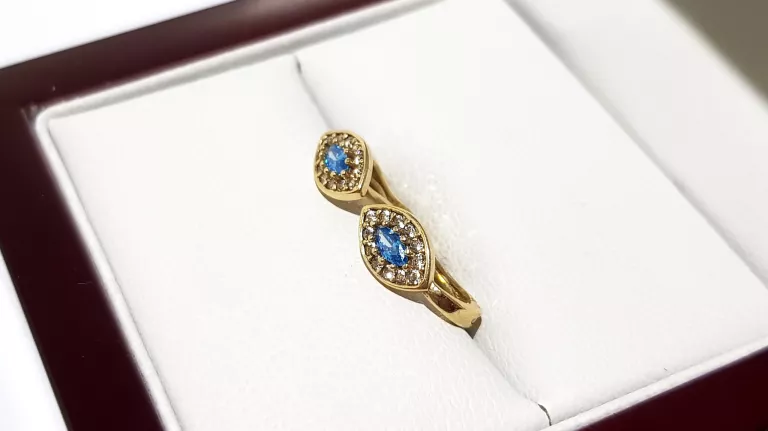 wyrob-jubilerski-uzywany-zlote-kolczyki-niebieskie-oczko-585-1x05cm-114g-stan-11323-2