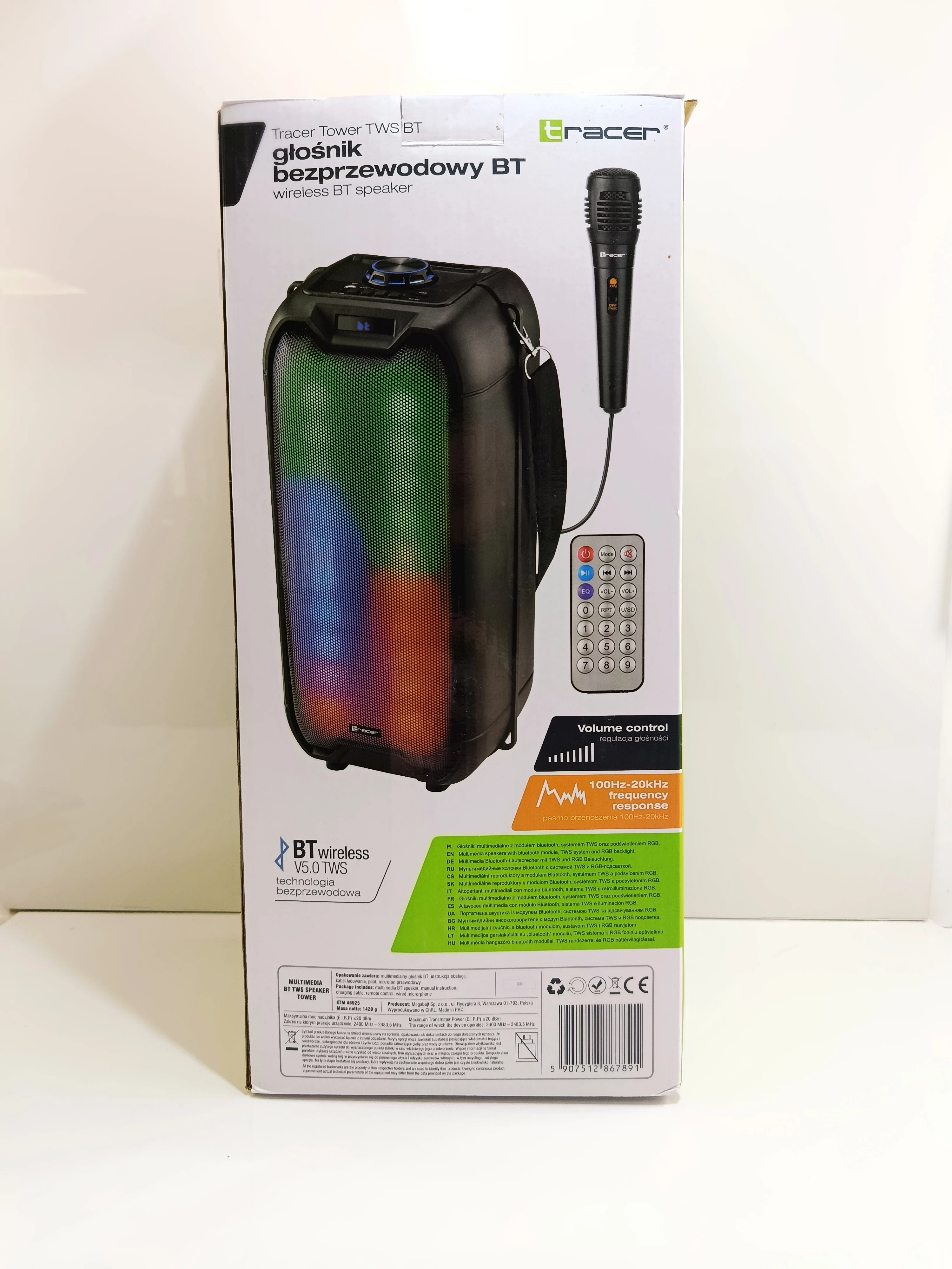 glosnik-tracer-tower-led-tws-mikrofon-ean-gtin-5907512867891