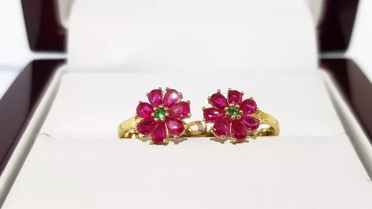wyrob-jubilerski-uzywany-zlote-kolczyki-kwiatki-czerwone-pr585-08cm-125g-rodzaj-2205-16