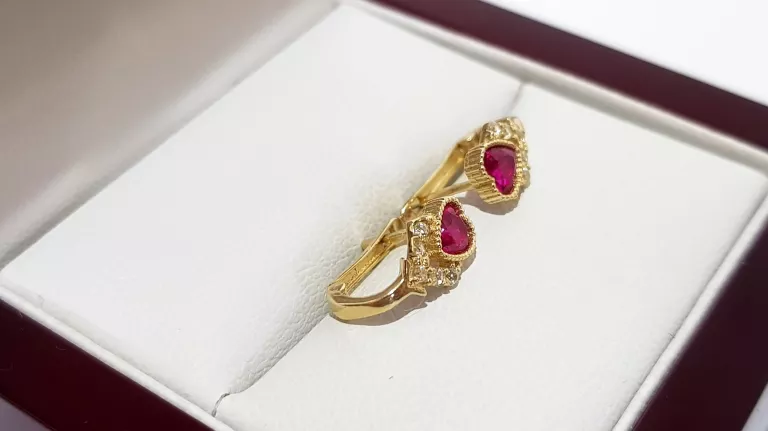 wyrob-jubilerski-uzywany-zlote-kolczyki-serduszka-czerwone-585-06x1cm131-ean-gtin-5904087594382