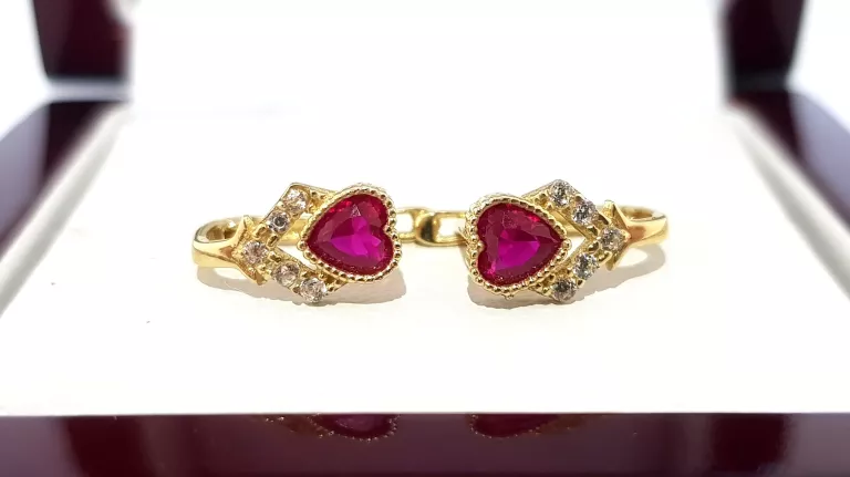 wyrob-jubilerski-uzywany-zlote-kolczyki-serduszka-czerwone-585-06x1cm131-stan-11323-2