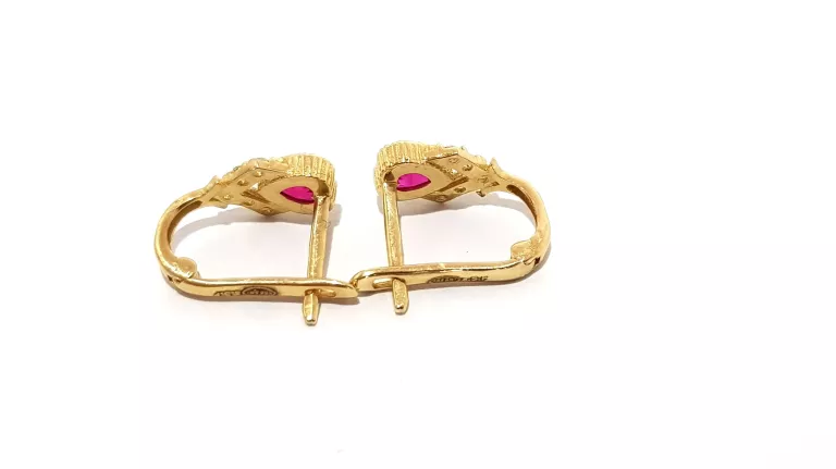 wyrob-jubilerski-uzywany-zlote-kolczyki-serduszka-czerwone-585-06x1cm131-kamien-17088-128