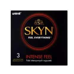 PREZERWATYWY SKYN INTENSE FEEL Z WYPUSTKAMI STYMULUJĄCE DOZNANIA 3 SZT
