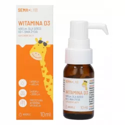 WITAMINA D3 W KROPLACH DLA DZIECI I NIEMOWLĄT OD 1 ROKU ŻYCIA 400 IU 10 ML
