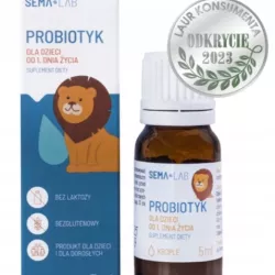 SEMA PROBIOTYK DLA DZIECI OD 1 ROKU ŻYCIA I DOROSŁYCH BEZ LAKTOZY 5 ML