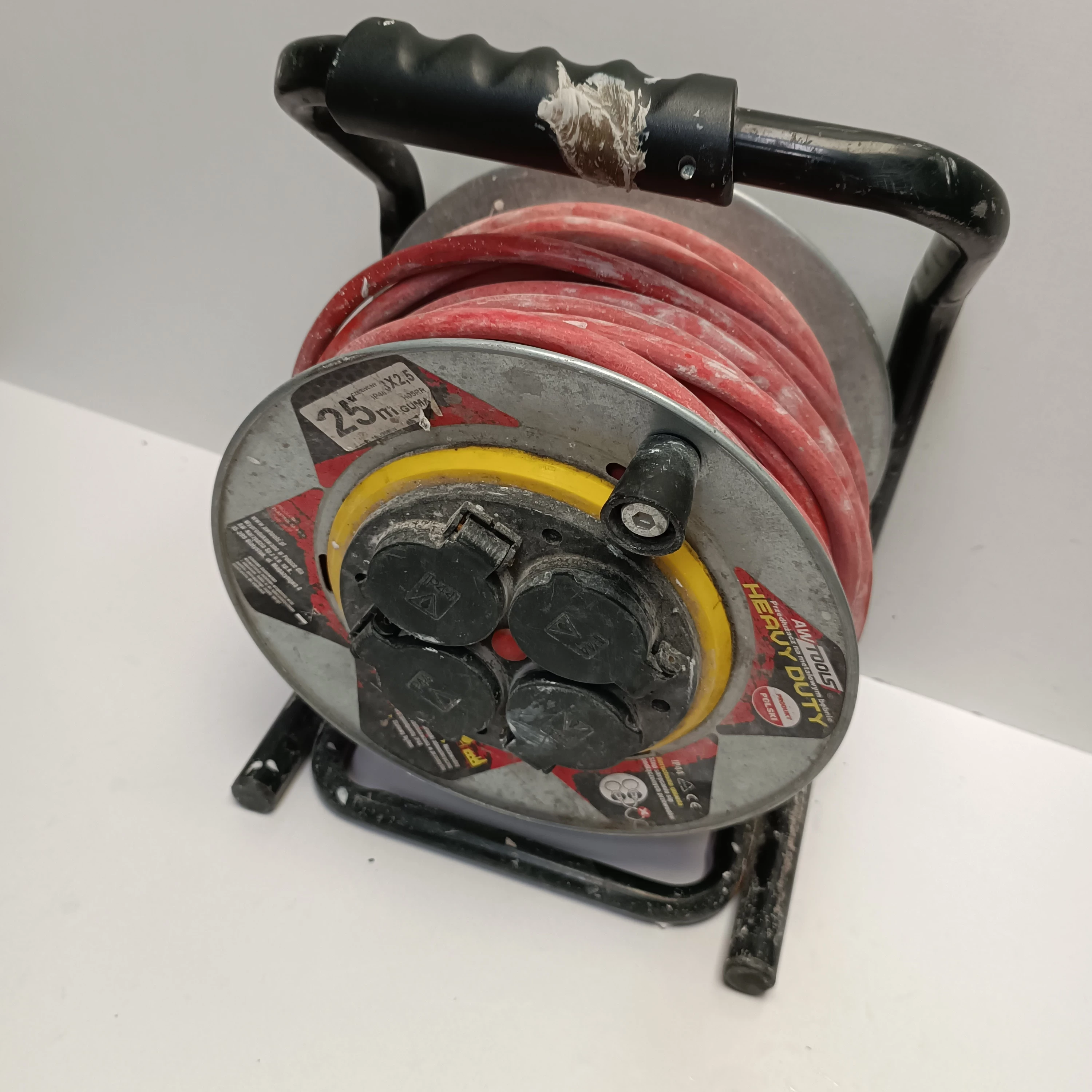 awtools-przedluzacz-beben-metalowy-czerwony-heavy-duty-25m-3x25-mm-16a-stan-11323-2