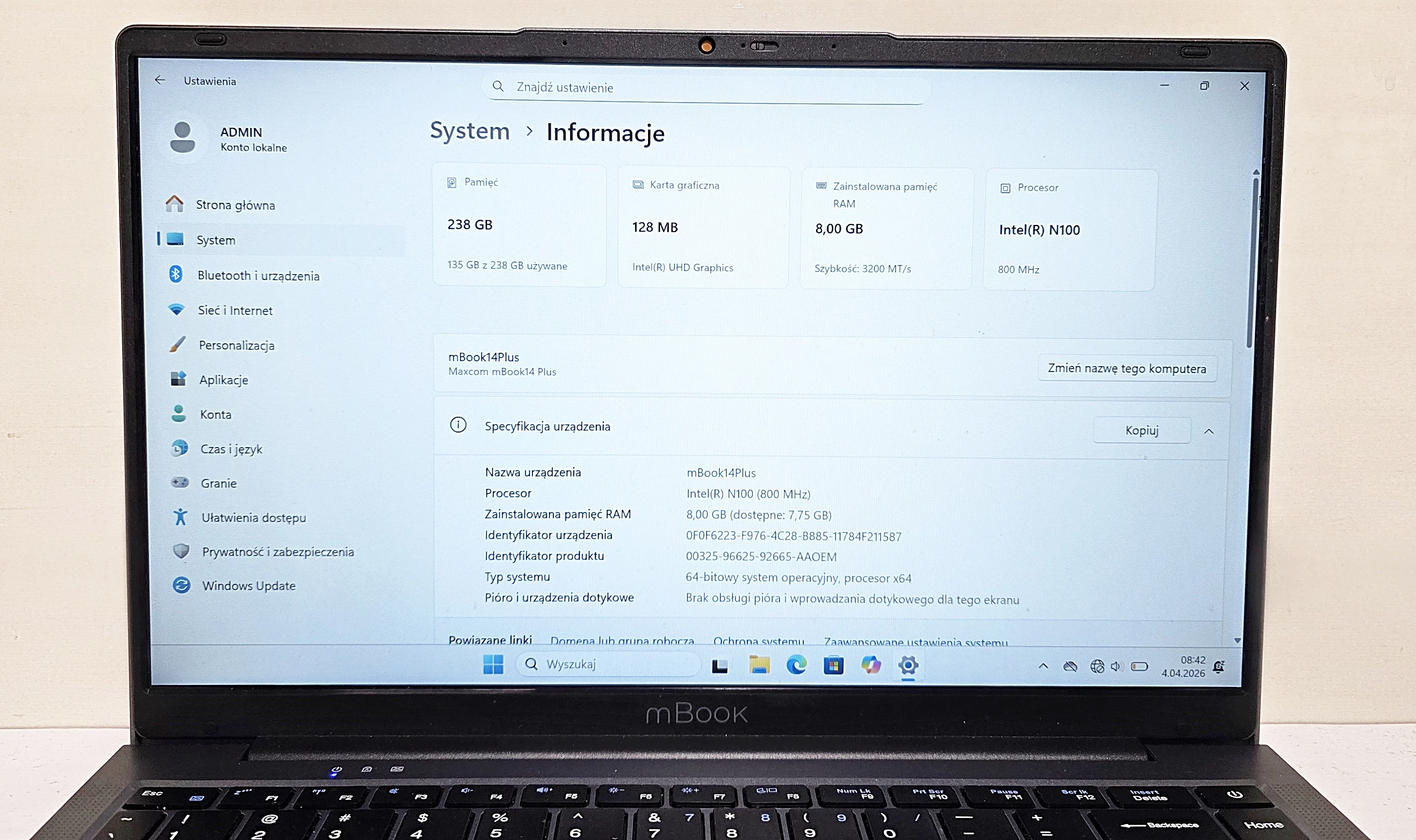 laptop-maxcom-mbook14-plus-ean-gtin-5908235978529