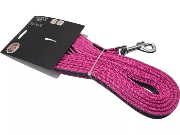 smycz-tasma-dla-psa-rozowa-dlugosc-5-metrow-karabinczyk-kod-producenta-smycz-miejska-treningowa-5m
