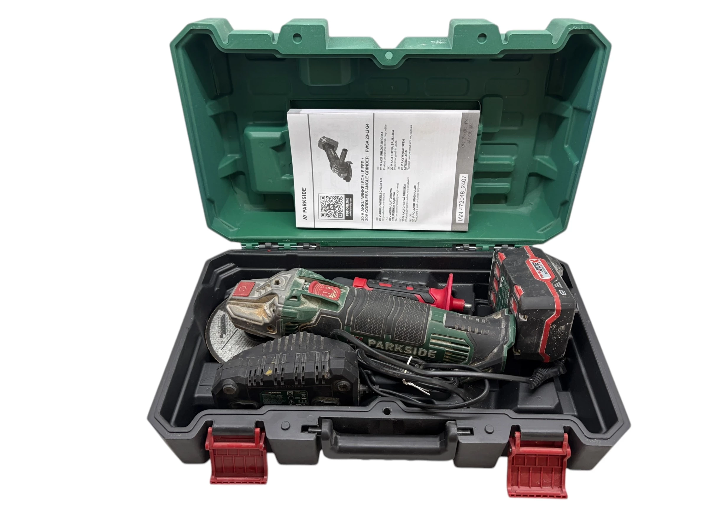 szlifierka-katowa-parkside-pwsa-20-li-g4-ladowarka-bateria-walizka-lwowska-55-nowy-sacz-sj