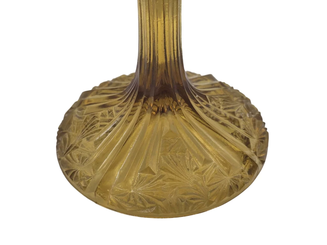 bursztynowa-cukiernica-na-nodze-zabkowice-kolorowe-szklo-wachlarze-stan-11323-253806