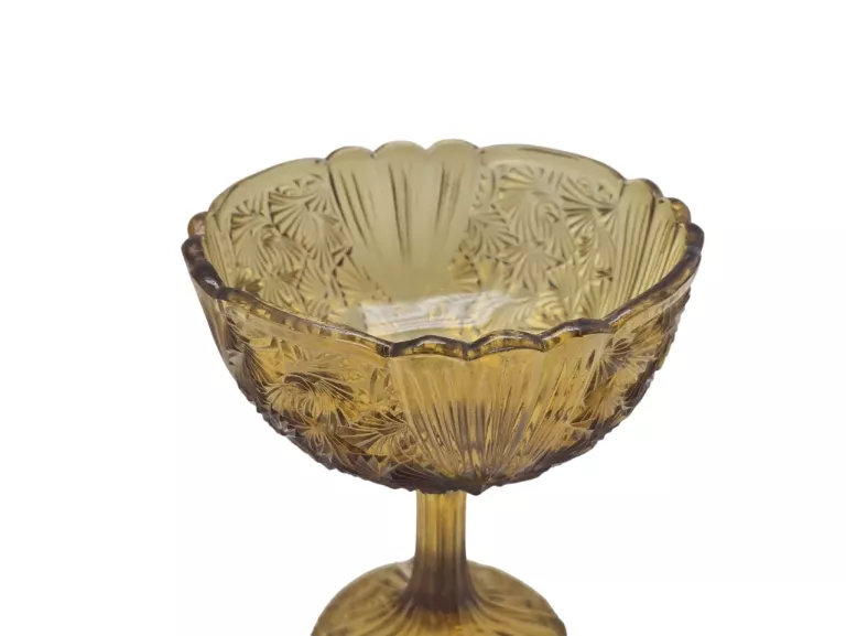 bursztynowa-cukiernica-na-nodze-zabkowice-kolorowe-szklo-wachlarze-stan-11323-253806