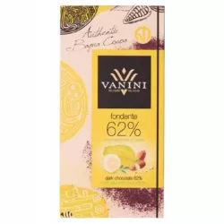 VANINI CZEKOLADA GORZKA 62% KAKAO MIGDAŁY I CYTRYNA 100 G 8006070071263