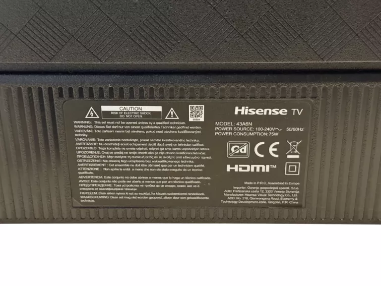telewizor-hisense-43a6n-43-led-4k-60hz-dvb-t2-opis-ean-gtin-6942351406121