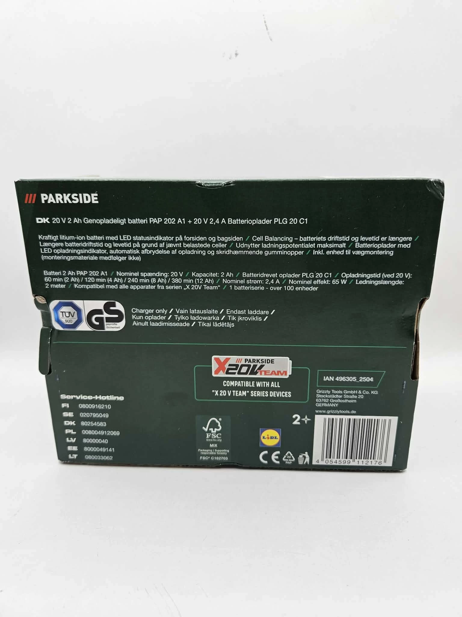 ladowarka-plg-20-c1-z-akumulatorem-parkside-2ah-pap-202-a1-ean-gtin-4066627619557