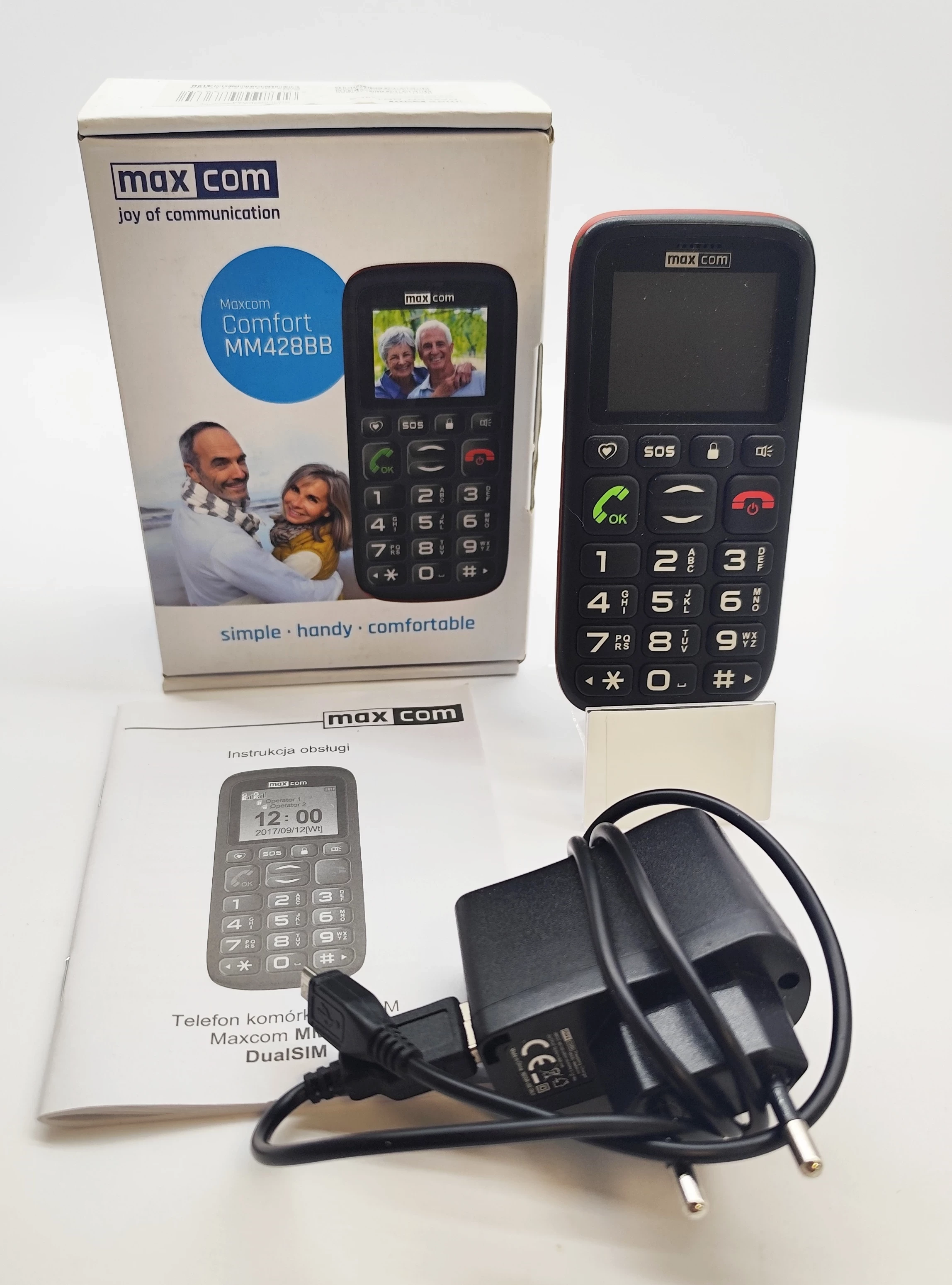 telefon-maxcom-mm428bb-pudelko-ladowarka-radosna-38-wroclaw
