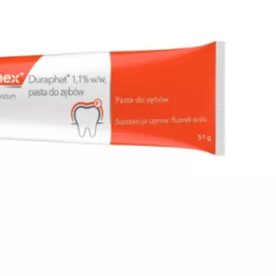 ELMEX DURAPHAT 1,1%, LECZNICZA PASTA DO ZĘBÓW 51 G, DUŻA ZAWARTOŚĆ FLUORU