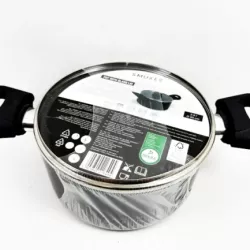 SMUKEE GARNEK ZE SZKLANĄ POKRYWKĄ CZARNY 2,5 L O 20 CM