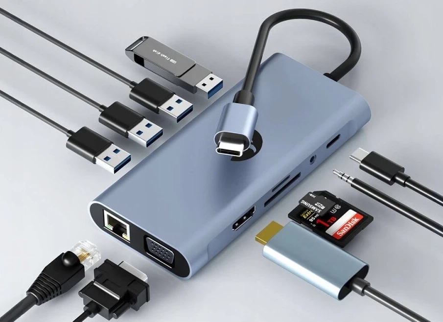 hub-usb-hawk-hub1101-11-portow-usb-c-kupiecka-66a-zielona-gora