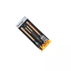 SZTUĆCE AKCESORIA DO GRILLA 3 SZT. DREWNIANE UCHWYTY MASTER GRILL