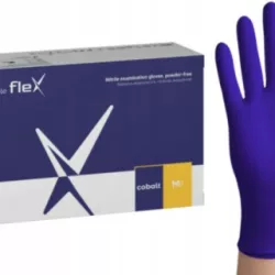 RĘKAWICE JEDNORAZOWE NITRYLOWE ZARYS FLEX ROZM. M KOBALTOWE OPAK.100 SZTUK