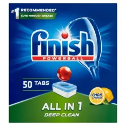 TABLETKI DO ZMYWARKI Z SOLĄ FINISH POWER LEMON 50 TABLETEK CYTRYNOWE