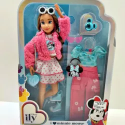 DISNEY ILY 4EVER MODNA LALKA Z MOTYWEM MYSZKI MINNIE I ZESTAWEM AKC. 30 CM