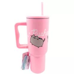 KUBEK TERMICZNY PUSHEEN ZE SŁOMKĄ I UCHEM RÓŻOWY TRAVEL MUG XXL