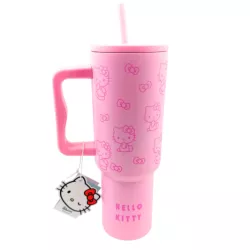 KUBEK TERMICZNY HELLO KITTY Z UCHEM I SŁOMKĄ RÓŻOWY TRAVEL MUG XXL