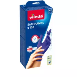 VILEDA RĘKAWICZKI NITRYLOWE JEDNORAZOWE RĘKAWICE SAFE HANDS M/L 100 SZT