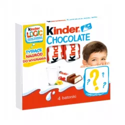 FERRERO KINDER CHOCOLATE - BATONIK Z NADZIENIEM MLECZNYM 50 G (4 SZTUK)