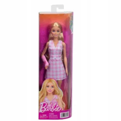 BARBIE FASHIONISTAS LALKA Z GIPSEM STRÓJ RÓŻOWA KRATKA ZABAWKA 3+ JJN56 24