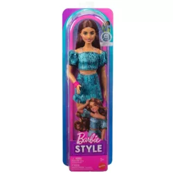 BARBIE FASHIONISTAS LALKA TURKUSOWY STRÓJ ZWIERZĘCY NADRUK JJN63