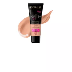 EVELINE SELFIE TIME PODKŁAD & KOREKTOR DO TWARZY 02 IVORY 30 ML