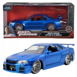 JADA F&F NISSAN SKYLINE BLUE 2002 1:24 120X120 MM JADA