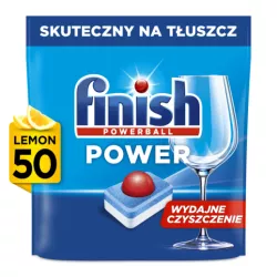 FINISH POWER ALL IN 1 TABLETKI DO ZMYWARKI ZAPACH LEMON CYTRYNA 50 SZTUK