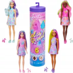 LALKA MODOWA BARBIE WIELOKOLOROWA PLASTIKOWA Z BALONOWYMI ZWIERZĄTKAMI 3+