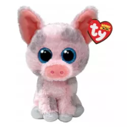 MASKOTKA ŚWINKA HAMBONE PUPILKI TY 15CM RÓŻOWA PRZYTULANKA